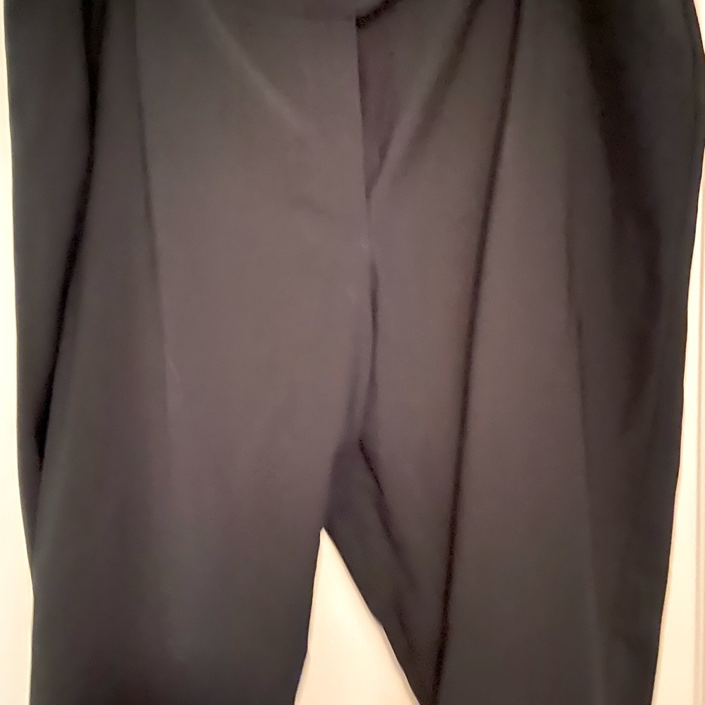 Navy blue dress pants.